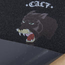 Cal 7 black skateboard griptape with panther design