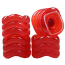 shark sidewinder longboard wheels in translucent red