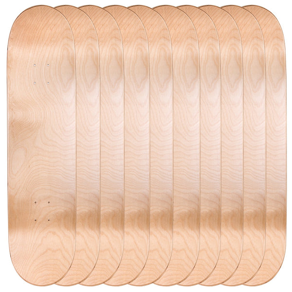 Pack of 10 Blank Skateboard Decks | 7.75, 8.0, 8.25, 8.5