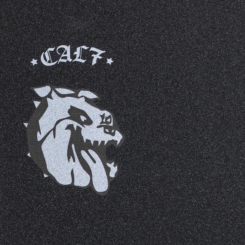Cal 7 skateboard griptape with bulldog design