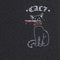 Cal 7 black skateboard griptape with knife-wielding cat design