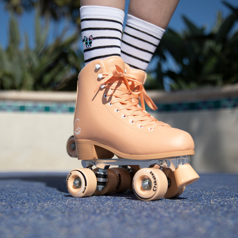 peach quad roller skates for women