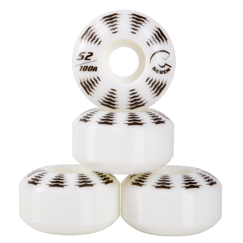 Cal 7 Catch-22 Skateboard Wheels, 52mm & 100A, Black & White Design (All-Star)