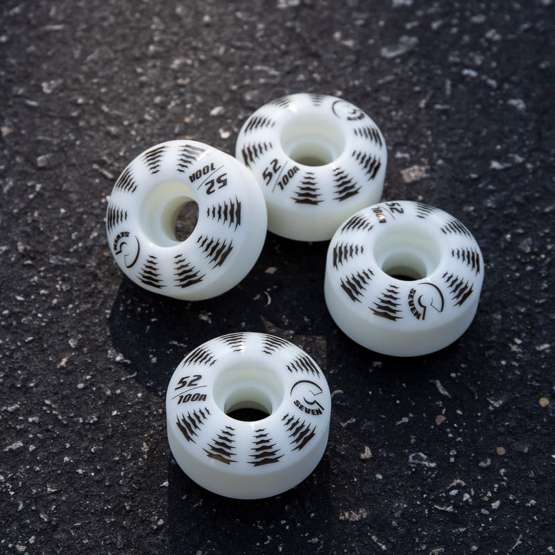 Cal 7 Catch-22 Skateboard Wheels, 52mm & 100A, Black & White Design (All-Star)