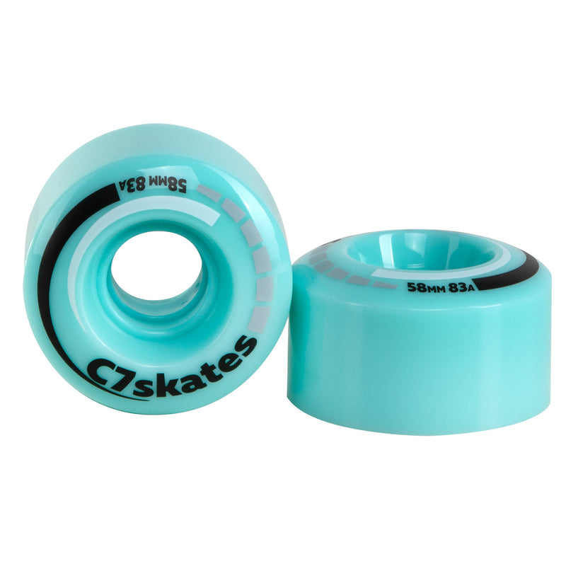 Aqua C7skates roller skate wheels made from durable polyurethane PU83A 58 mm diameter