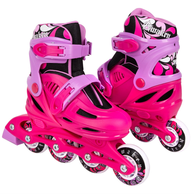 Awaken Adjustable Size Inline Skates | Beginner Roller Hockey Blades For Kids, Boys, Girls
