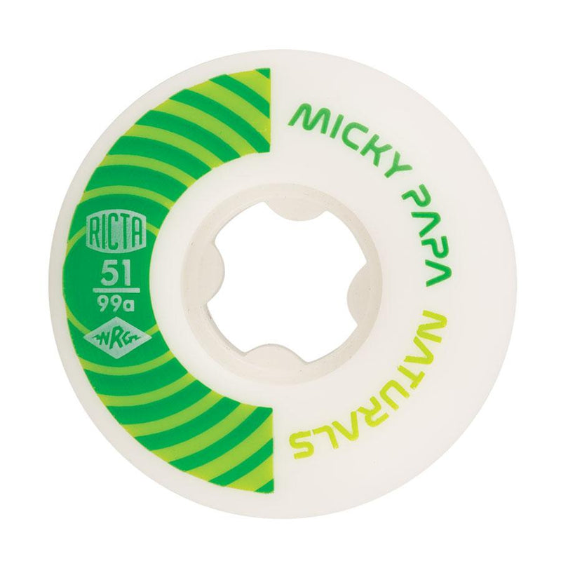 RICTA Skateboard Wheels Micky Papa Pro 51mm Naturals 99a 4 Pack