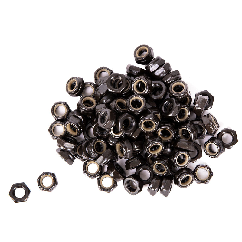 Cal 7 Black 40mm Skateboard Axle Nuts | 100 Pack