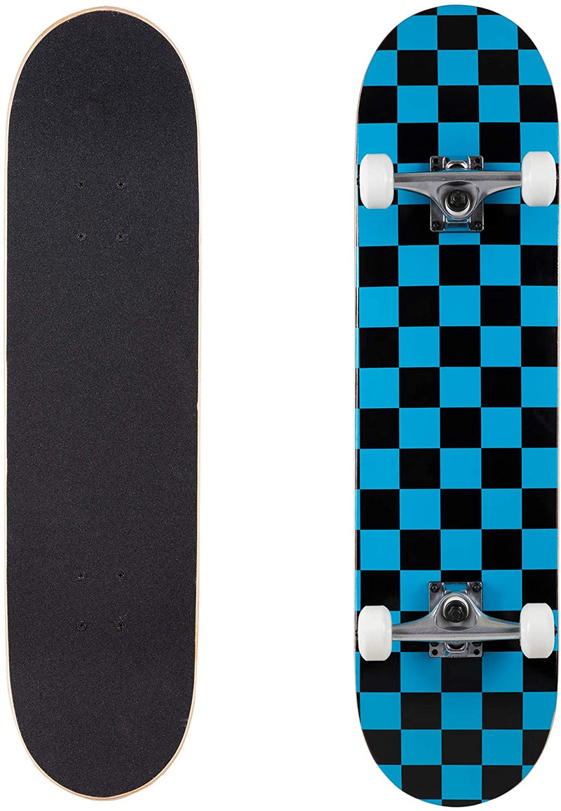 Runner Complete Skateboard | 8" Checker Blue